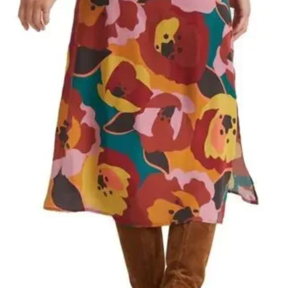 Marine Layer Ryan Skirt Lightweight Slip Midi Exploded Floral Multicolor NWT 14 - Picture 2 of 5